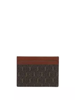 Saint Laurent картхолдер с монограммой, коричневый
