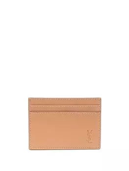 Saint Laurent картхолдер с тисненым логотипом, нейтральный цвет