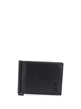 Saint Laurent картхолдер с зажимом для денег, черный