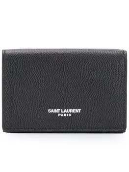 Saint Laurent картхолдер с зернистой фактурой, черный