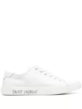 Saint Laurent кеды на шнуровке с логотипом, белый