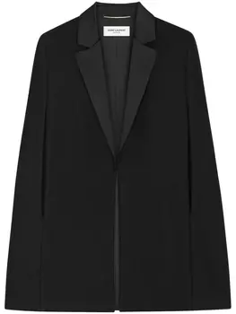 Saint Laurent кейп из смесовой шерсти, черный