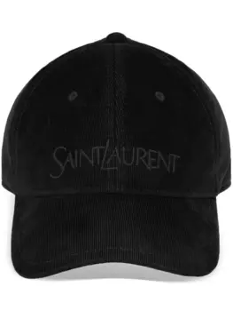 Saint Laurent кепка с вышитым логотипом, черный