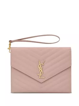 Saint Laurent клатч Cassandre Envelope-Flap, розовый