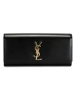 Saint Laurent клатч Classic с декором Monogram, черный