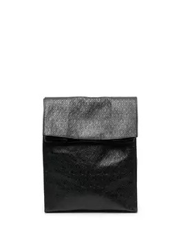 Saint Laurent клатч Deli с тисненой монограммой, черный