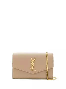 Saint Laurent клатч-конверт Uptown, нейтральный цвет