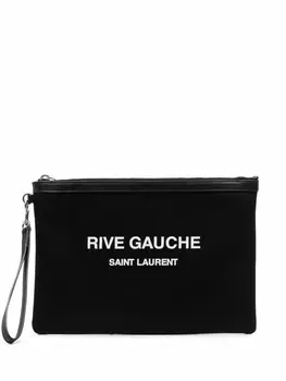 Saint Laurent клатч Rive Gauche с логотипом, черный