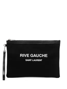 Saint Laurent клатч с логотипом, черный