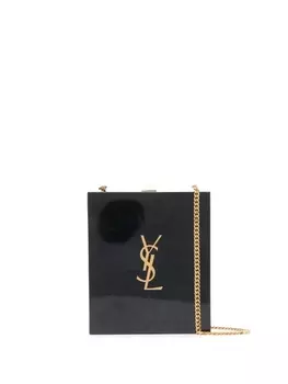Saint Laurent клатч с логотипом, черный