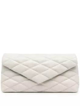 Saint Laurent клатч Sade Puffer Envelope, белый