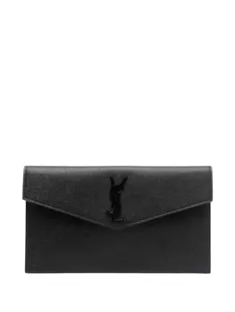 Saint Laurent клатч Uptown с логотипом, черный