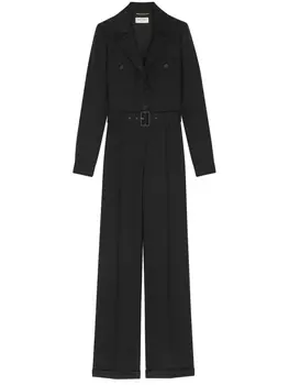 Saint Laurent комбинезон строгого кроя с длинными рукавами, черный