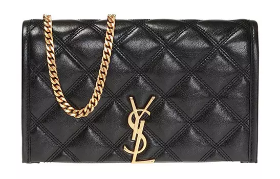 SAINT LAURENT Кошелек из овчины, сумка через плечо, женская, черная