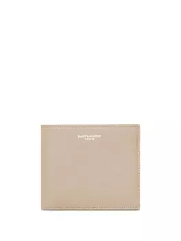 Saint Laurent кошелек из зернистой кожи, нейтральный цвет
