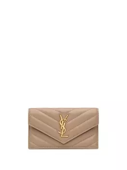 Saint Laurent кошелек на молнии, нейтральный цвет