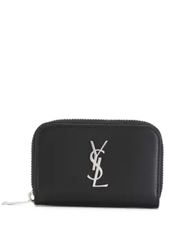 Saint Laurent кошелек на молнии с декором Monogram, черный