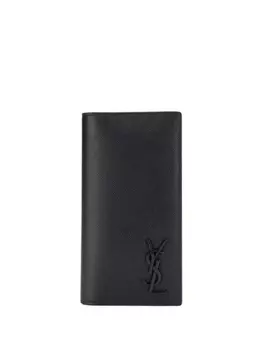 Saint Laurent кошелек с аппликацией логотипа, черный