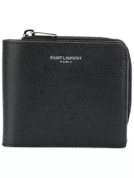 Saint Laurent кошелек с круговой молнией, черный
