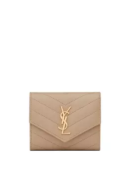 Saint Laurent кошелек с логотипом, нейтральный цвет