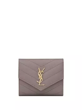 Saint Laurent кошелек с логотипом, серый