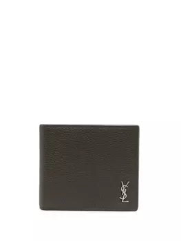 Saint Laurent кошелек с логотипом YSL, зеленый