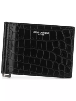 Saint Laurent кошелек с отделением для карт с логотипом, черный