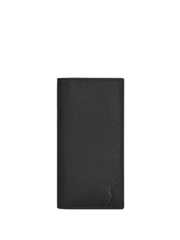 Saint Laurent кошелек с тисненым логотипом, черный