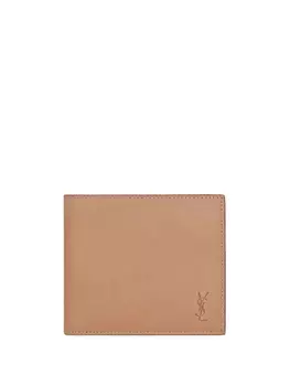 Saint Laurent кошелек с тисненым логотипом, нейтральный цвет