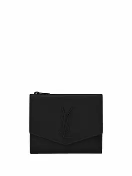Saint Laurent кошелек с вышивкой YSL, черный
