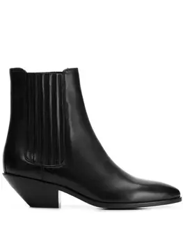 Saint Laurent ковбойские ботинки челси на каблуке, черный