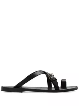 Saint Laurent кожаные шлепанцы, черный