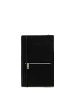 Saint Laurent кожаный держатель для карт, черный