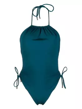 Saint Laurent купальник со шнуровкой, синий
