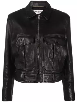 Saint Laurent куртка с поясом, черный