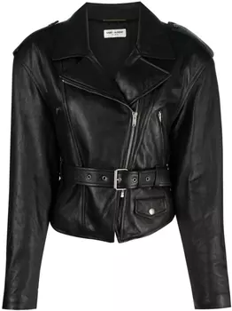 Saint Laurent куртка с поясом, черный