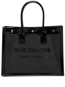 Saint Laurent лакированная сумка-тоут Rive Gauche, черный
