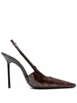 Saint Laurent лакированные туфли Blake 110, коричневый