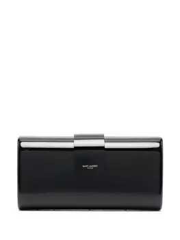 Saint Laurent лакированный клатч, черный