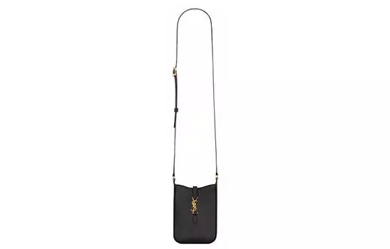 SAINT LAURENT LE5A7 Сумка через плечо из коровьей кожи, мини, женская, черная