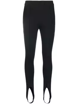 Saint Laurent легинсы со штрипками, черный