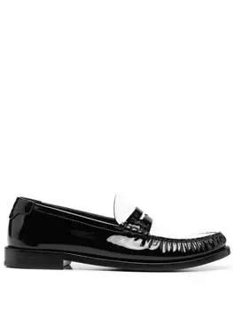 Saint Laurent лоферы Le Loafer с контрастными вставками, черный