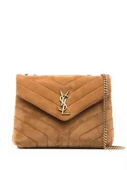 Saint Laurent маленькая сумка через плечо Loulou, коричневый