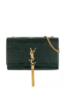 Saint Laurent маленькая сумка на плечо с декором Monogram, зеленый