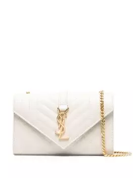 Saint Laurent маленькая сумка на плечо Envelope, нейтральный цвет