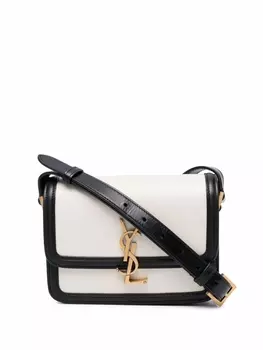 Saint Laurent маленькая сумка на плечо Sunset с логотипом, нейтральный цвет