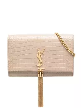 Saint Laurent маленький клатч Kate, нейтральный цвет