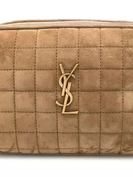 Saint Laurent мини-сумка Cassandre с логотипом, коричневый