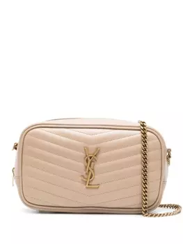 Saint Laurent мини-сумка через плечо Lou, нейтральный цвет