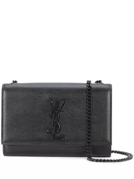 Saint Laurent мини-сумка через плечо с монограммой, черный